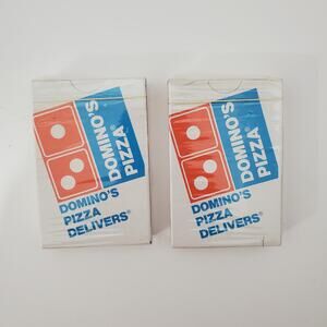 Vintage Domino's Pizza Playing Cards TWO Sealed Packs Advertising Collectible